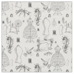 victorian mannequin antique sewing machine toile fabric