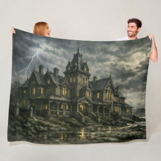 Victorian Mansion by BurnsInHell Fleece Blanket