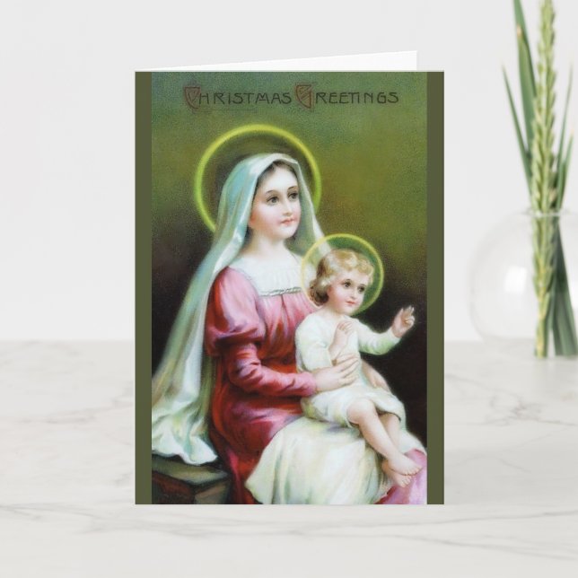 Victorian Mary and Baby Jesus Christmas Card (Front)