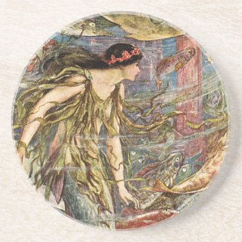 Victorian Mermaid Art By H J Ford Coaster by FaerieRita at Zazzle