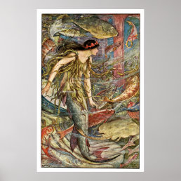 Victorian Mermaid Art by H J Ford Poster