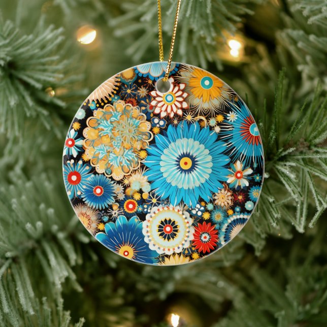 Victorian Millefiori Elegance Ceramic Ornament (Tree)