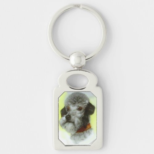 VICTORIAN MINIATURE DOG PORTRAITS Airedale Terrier Keychain