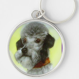 VICTORIAN MINIATURE DOG PORTRAITS AIREDALE TERRIER KEYCHAIN