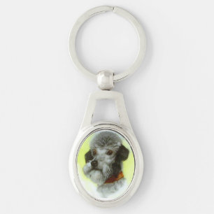 VICTORIAN MINIATURE DOG PORTRAITS Airedale Terrier Keychain