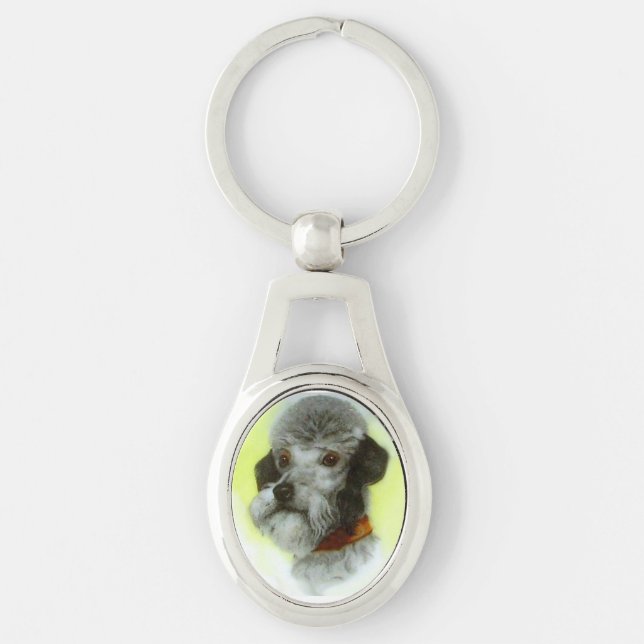 VICTORIAN MINIATURE DOG PORTRAITS Airedale Terrier Keychain (Front)
