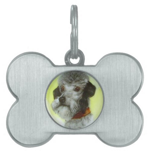 VICTORIAN MINIATURE DOG PORTRAITS Airedale Terrier Pet Name Tag