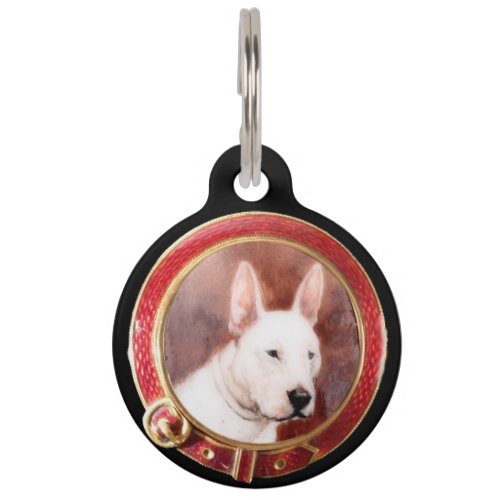 VICTORIAN MINIATURE DOG PORTRAITS Bull Terrier Pet ID Tag