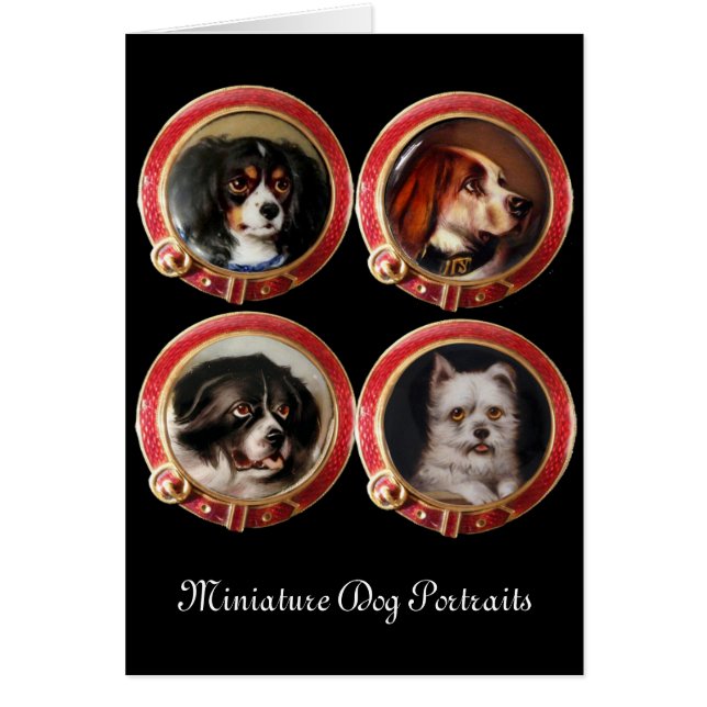 VICTORIAN MINIATURE DOG PORTRAITS CARDS (Front)