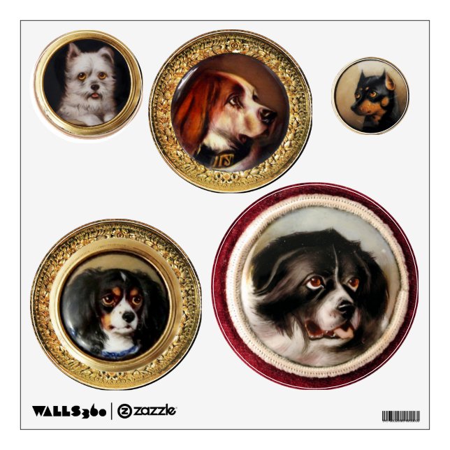 VICTORIAN MINIATURE DOG PORTRAITS COLLECTION WALL DECAL (Front)