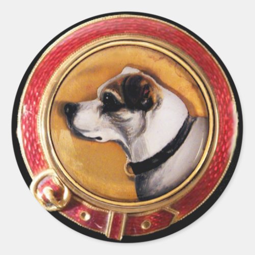 VICTORIAN MINIATURE DOG PORTRAITS Fox Terrier Classic Round Sticker