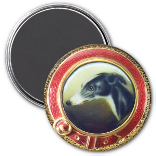 VICTORIAN MINIATURE DOG PORTRAITS Irish Greyhound Magnet