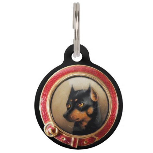 VICTORIAN MINIATURE DOG PORTRAITS Pincher Pet Tag