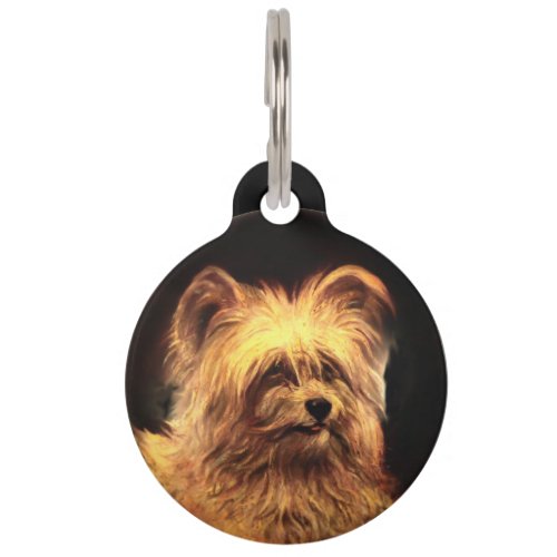 VICTORIAN MINIATURE DOG PORTRAITS Skye Terrier Pet ID Tag