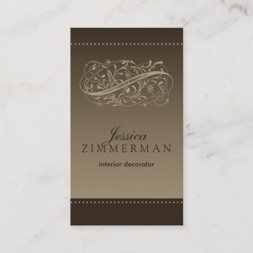 Customizable Victorian Mocha Business Card