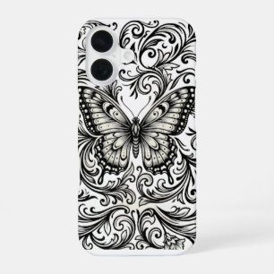 Victorian Monarch Butterfly – Black and White  iPhone 16 Case