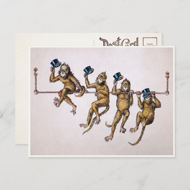 Victorian Monkeys Postcard (Front/Back)