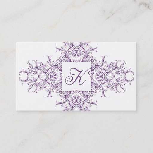 Customizable Victorian Monogram Business Card
