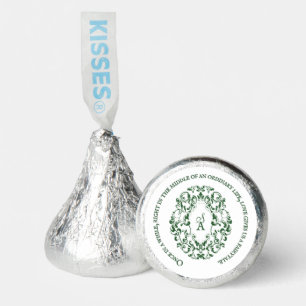 Victorian Monogram Crest Emerald Green Wedding Hershey®'s Kisses®