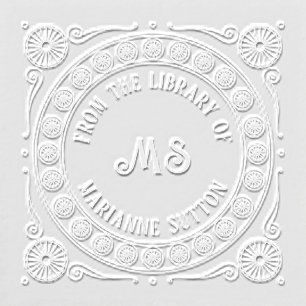 Victorian Monogram “From the Library of” Bookplate Embosser
