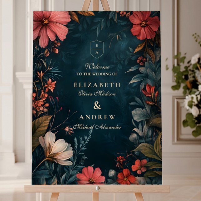 Victorian Moody Floral Wedding Foam Board (Creator Uploaded)