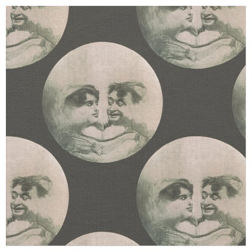 victorian moon faces optical illusion fabric