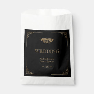 Victorian Moth Elegant Gothic Wedding Favor Bag