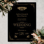 Victorian Moth Elegant Gothic Wedding Invitation at Zazzle