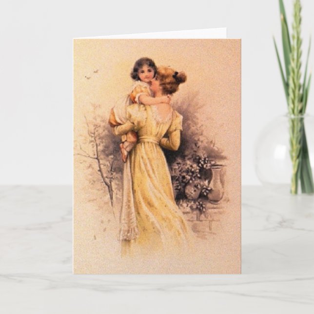 Victorian Mother And Child Mother's Day Card (Front)