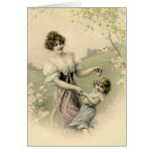 Victorian Mother and Child Note Card (Front)