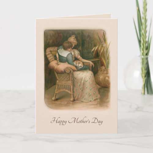 Victorian Mother and Son in Chair Card