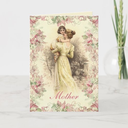 Victorian Mother  Child Vintage Mothers Day Card