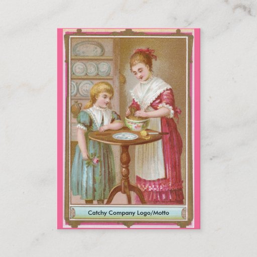 Customizable Victorian Mother & Daughter Baking Business Card