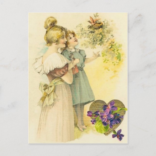 Victorian Mother & Daughter Mother's Day Card (Front)