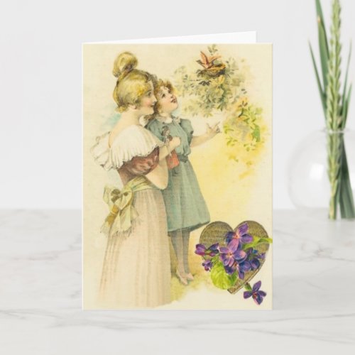 Victorian Mother  Daughter Mothers Day Card