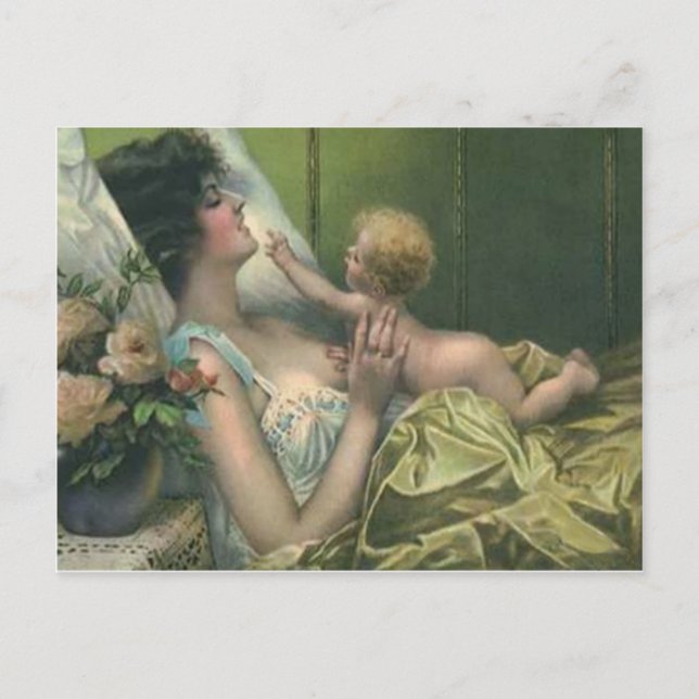 Victorian Mother & New Baby Mother's Day Card (Front)