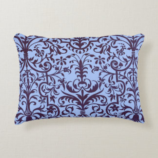 Victorian motif in blue accent pillow
