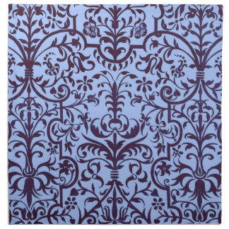 Victorian motif in blue cloth napkin