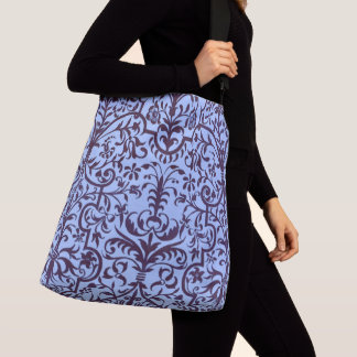 Victorian motif in blue crossbody bag