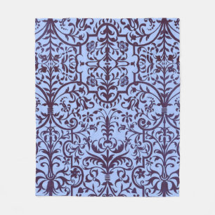 Victorian motif in blue fleece blanket