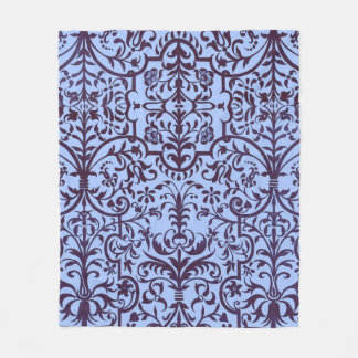 Victorian motif in blue fleece blanket