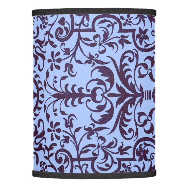 Victorian motif in blue lamp shade (Front)