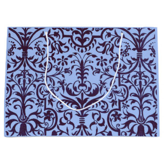 Victorian motif in blue large gift bag