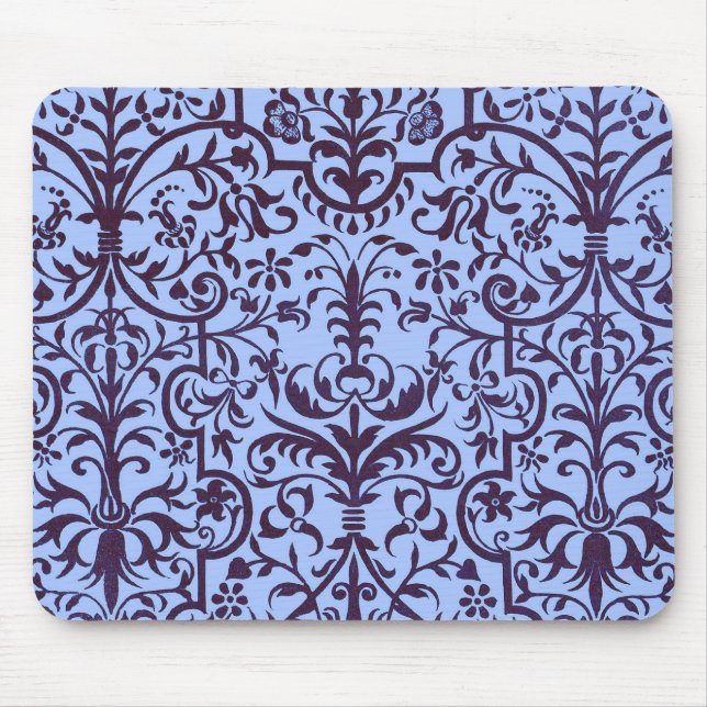  Victorian motif in blue Mouse Pad (Front)