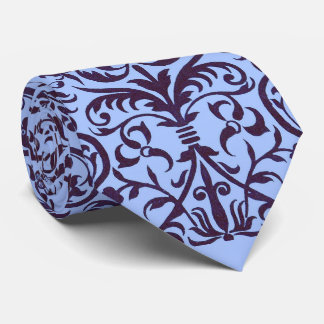 Victorian motif in blue neck tie