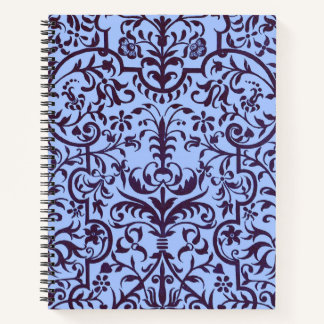 Victorian motif in blue notebook