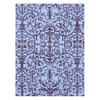 Victorian motif in blue tablecloth