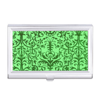 Victorian motif in green business card case