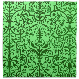 Victorian motif in green cloth napkin