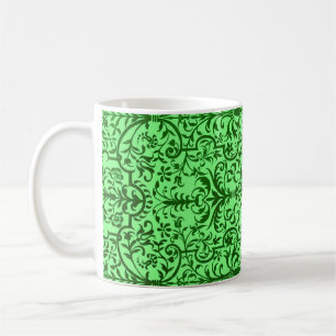 Victorian motif in green coffee mug